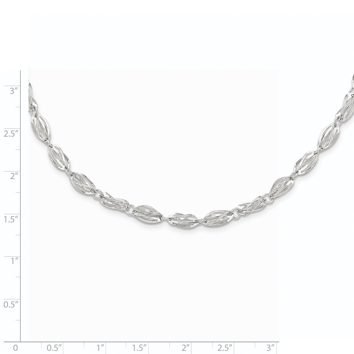 Sophia Jewelers 14K White Gold Polished Fancy Link Necklace for Women