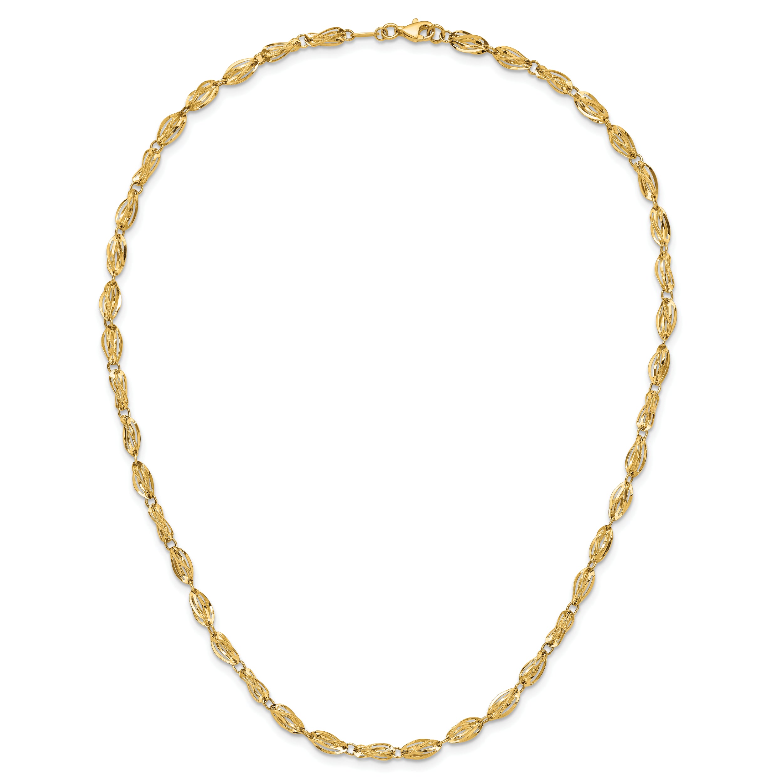 Sophia Jewelers 14K Gold Fancy Link Necklace Polished Elegant Design