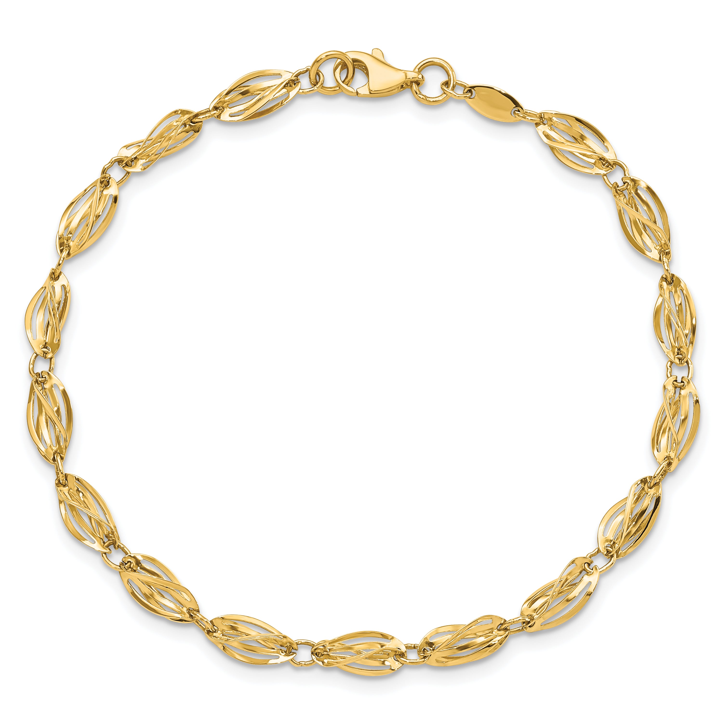 14K Gold Polished Fancy Bracelet