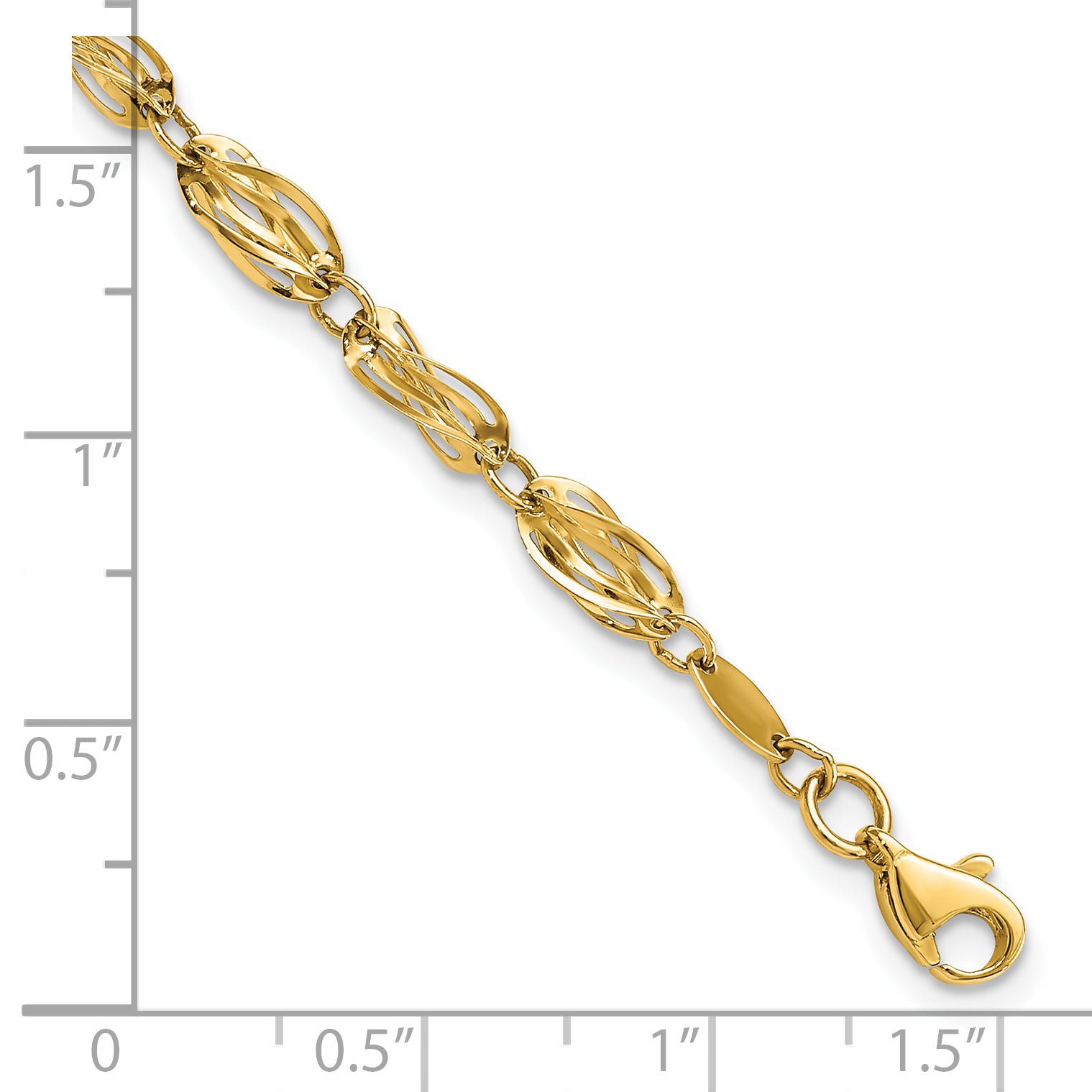 14K Gold Polished Fancy Bracelet