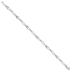 14k White Gold 7in Polished Fancy Link Bracelet