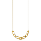 Sophia Jewelers 14K Gold Fancy Link Necklace with Polished Texture