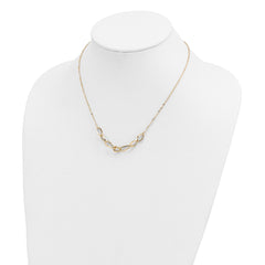 Sophia Jewelers 14K Gold Fancy Link Necklace with Polished Texture - 17.5