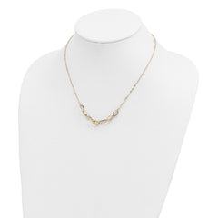 14k Polished and Textured Fancy Link Necklace