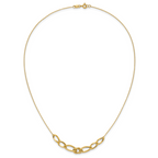 Sophia Jewelers 14K Gold Fancy Link Necklace with Polished Texture