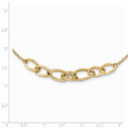 Sophia Jewelers 14K Gold Fancy Link Necklace with Polished Texture
