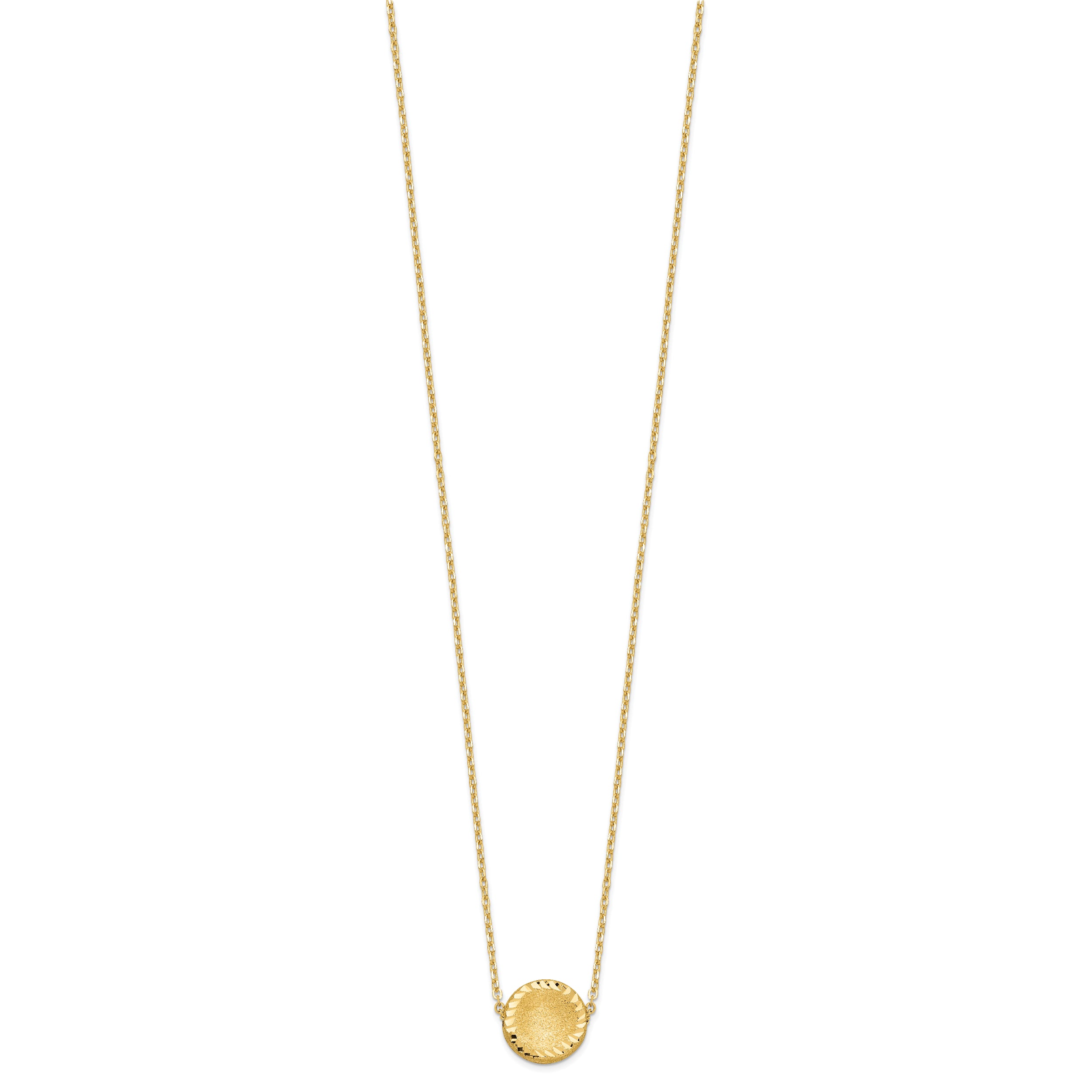 Sophia Jewelers 14K Gold Circle Necklace with Polished Brushed Finish