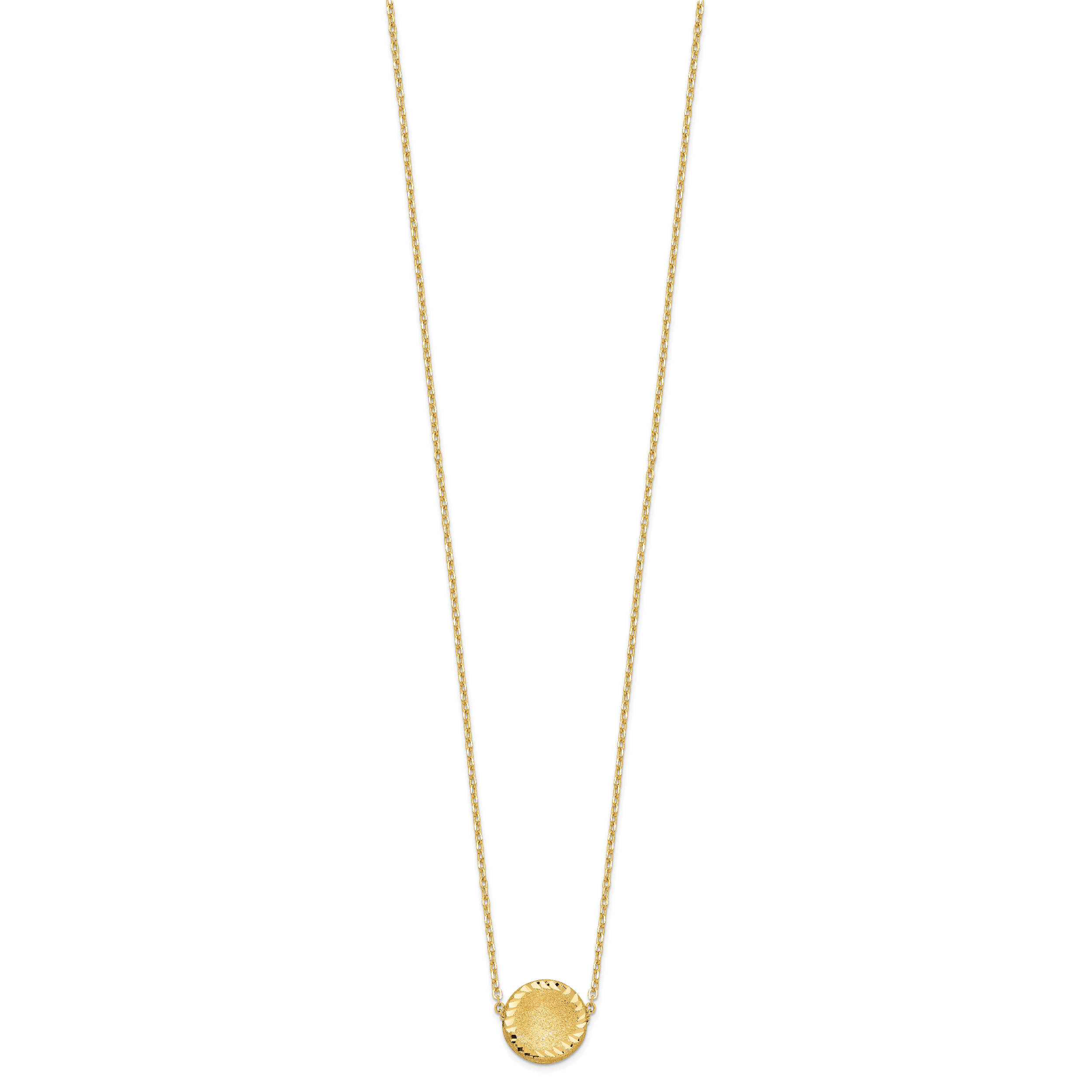 Sophia Jewelers 14K Gold Circle Necklace with Polished Brushed Finish Secondary image