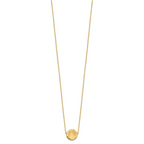 Sophia Jewelers 14K Gold Circle Necklace with Polished Brushed Finish