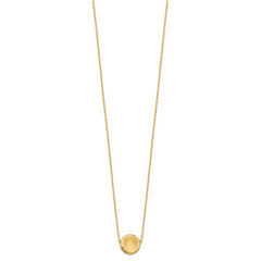 Sophia Jewelers 14K Gold Circle Necklace with Polished Brushed Finish