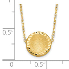 Sophia Jewelers 14K Gold Circle Necklace with Polished Brushed Finish