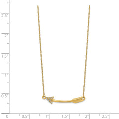14K Polished Diamond Arrow Necklace