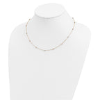 14K Tri-Color Gold Beaded Necklace with Polished Elegant Finish