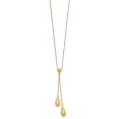Sophia Jewelers 14K Gold Polished Bead Dangle Necklace for Women - 18