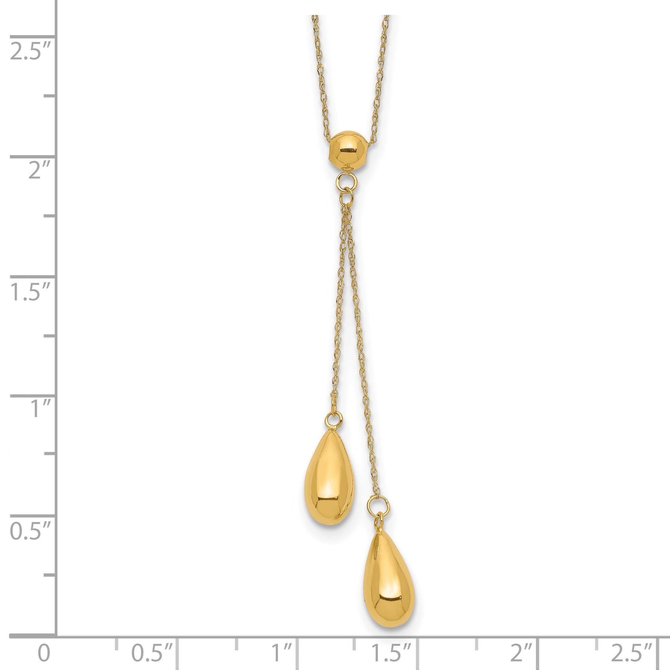 Sophia Jewelers 14K Gold Polished Bead Dangle Necklace for Women