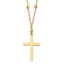 14K Tri Colored Gold Diamond Cut Beaded Cross Necklace