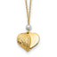 14K Two Tone Polished & D/C Puffed Heart 18 inch Necklace