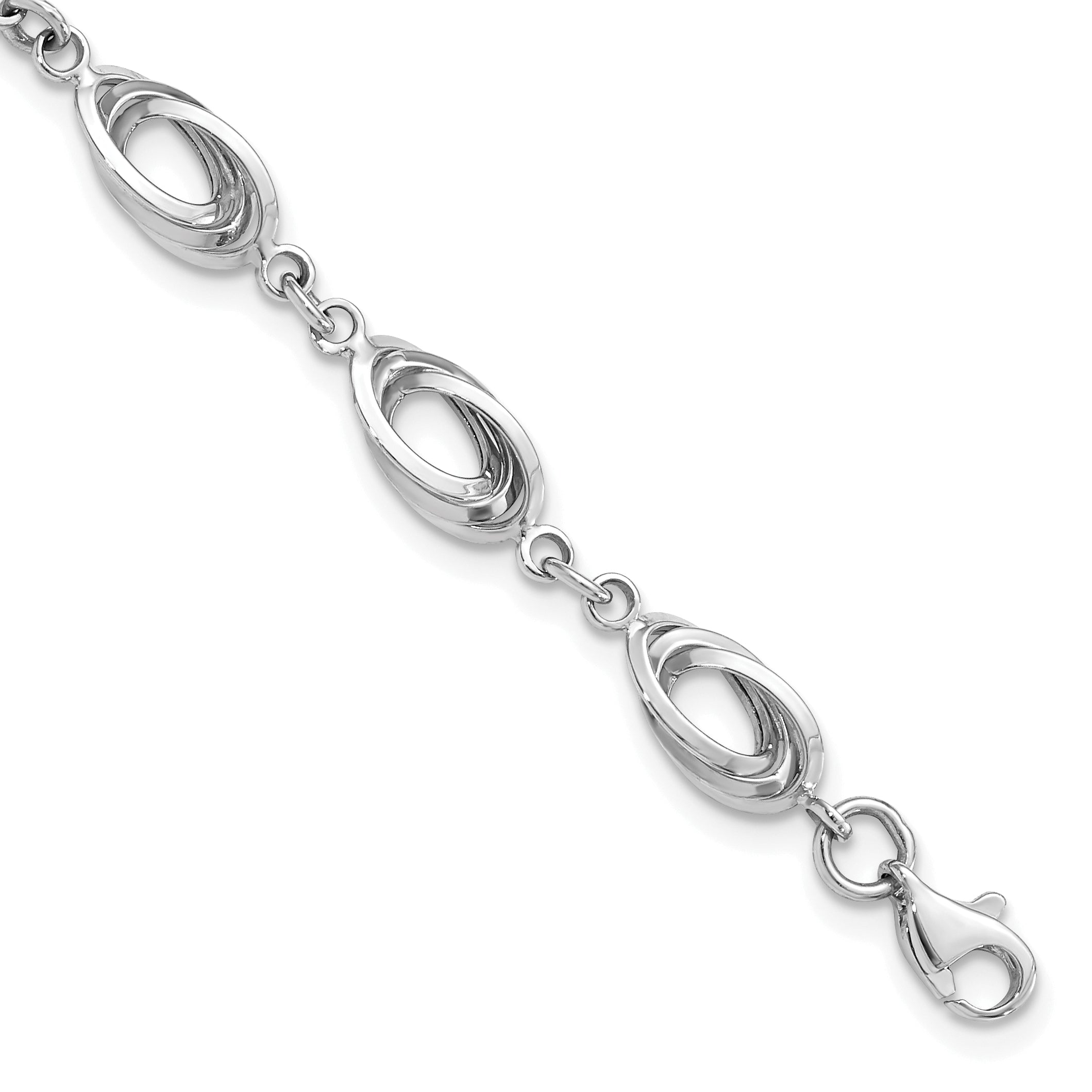 14K White Gold Fancy Link Bracelet Main image