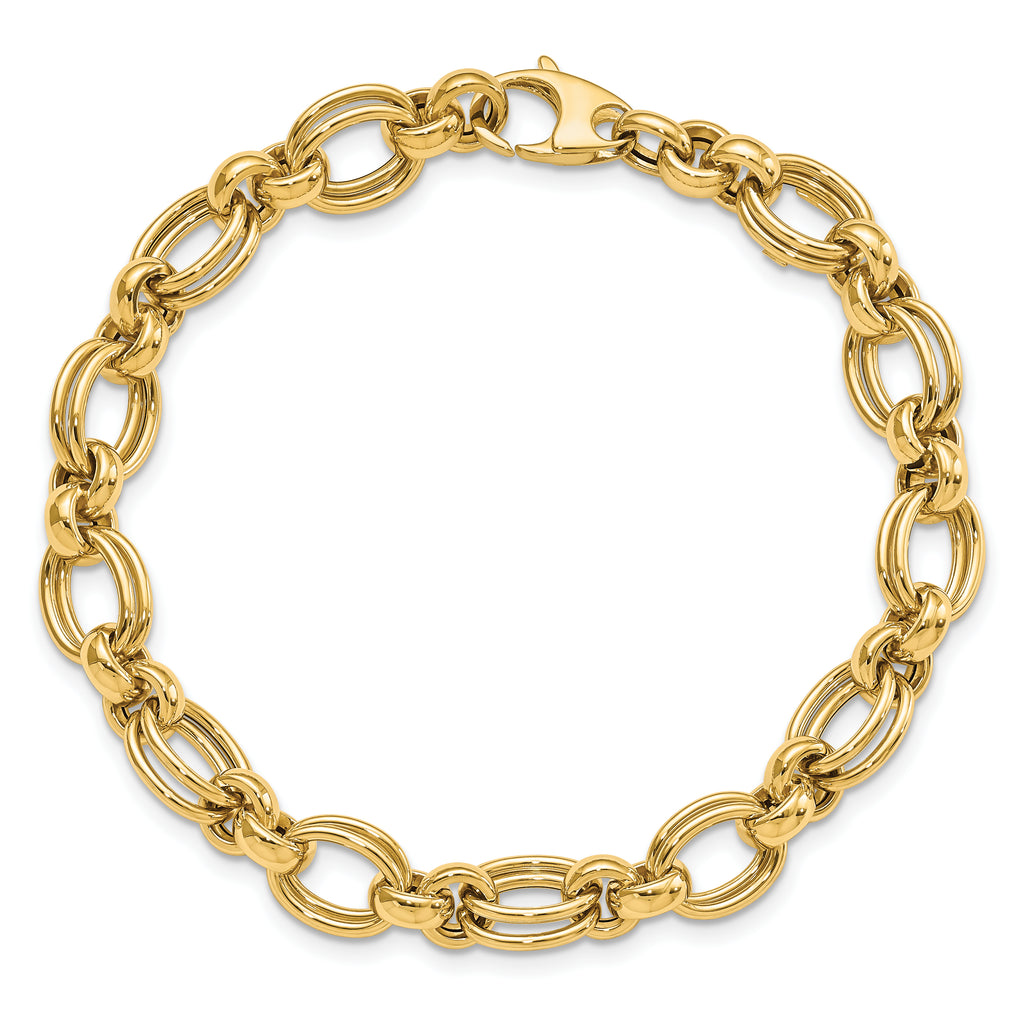 14k Polished Fancy Link Bracelet