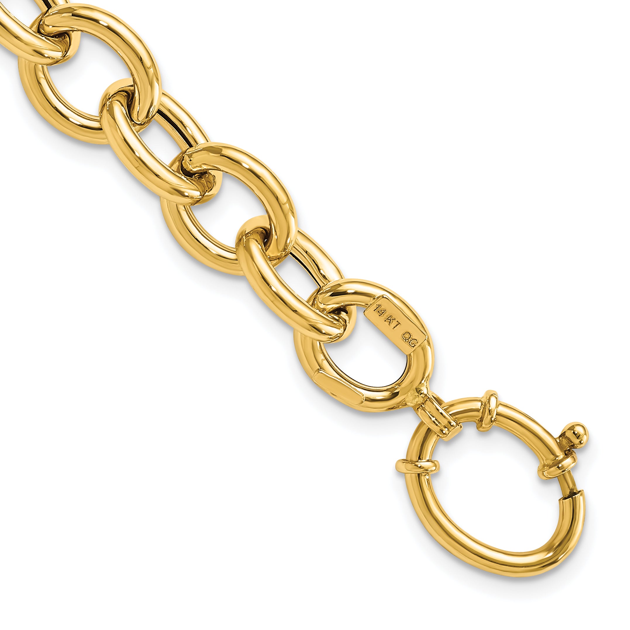 14k Polished Fancy Oval Link Bracelet Main image