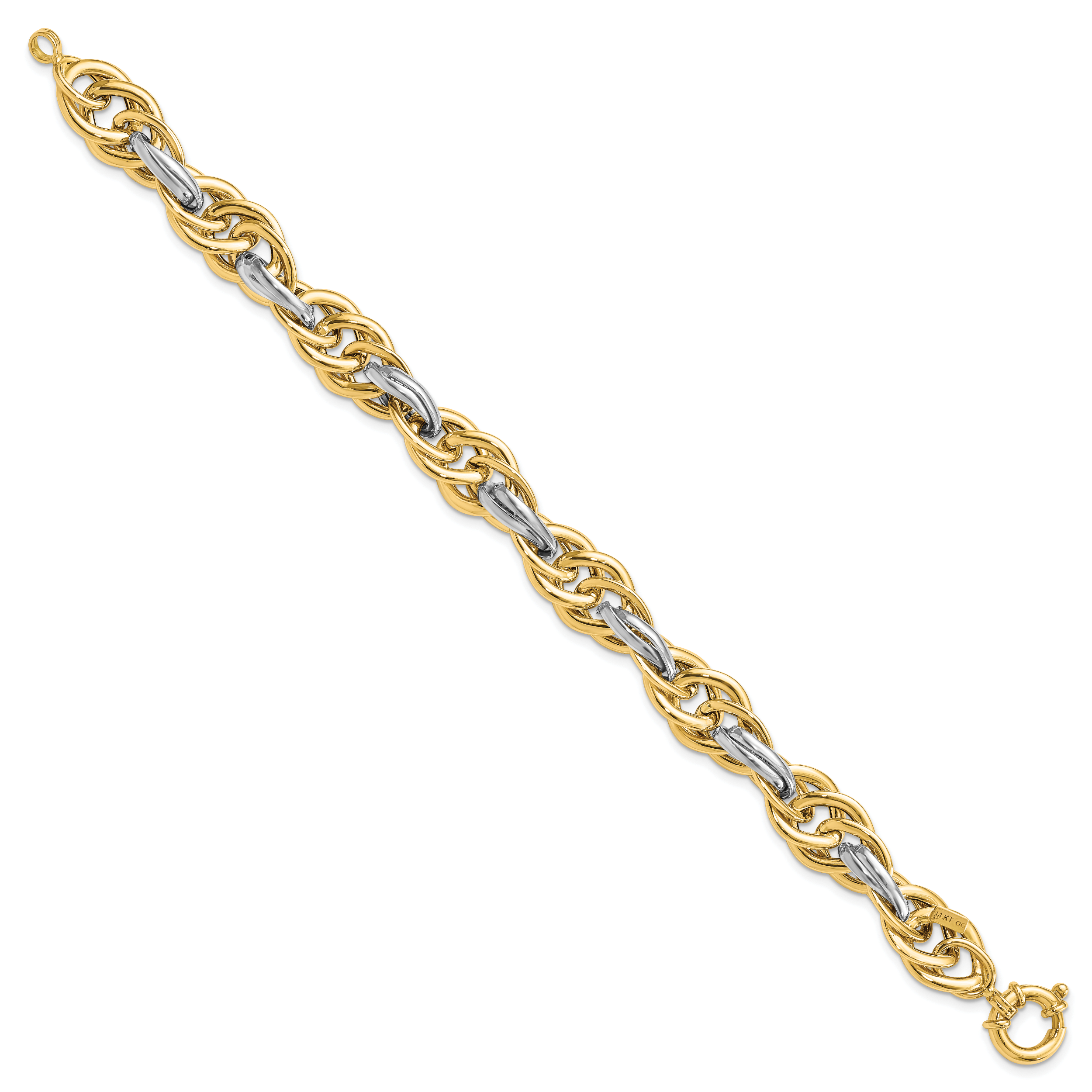 14k Two-Tone Polished Fancy Link Bracelet Secondary image