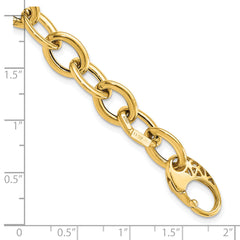 14k Polished Fancy Oval Link Bracelet