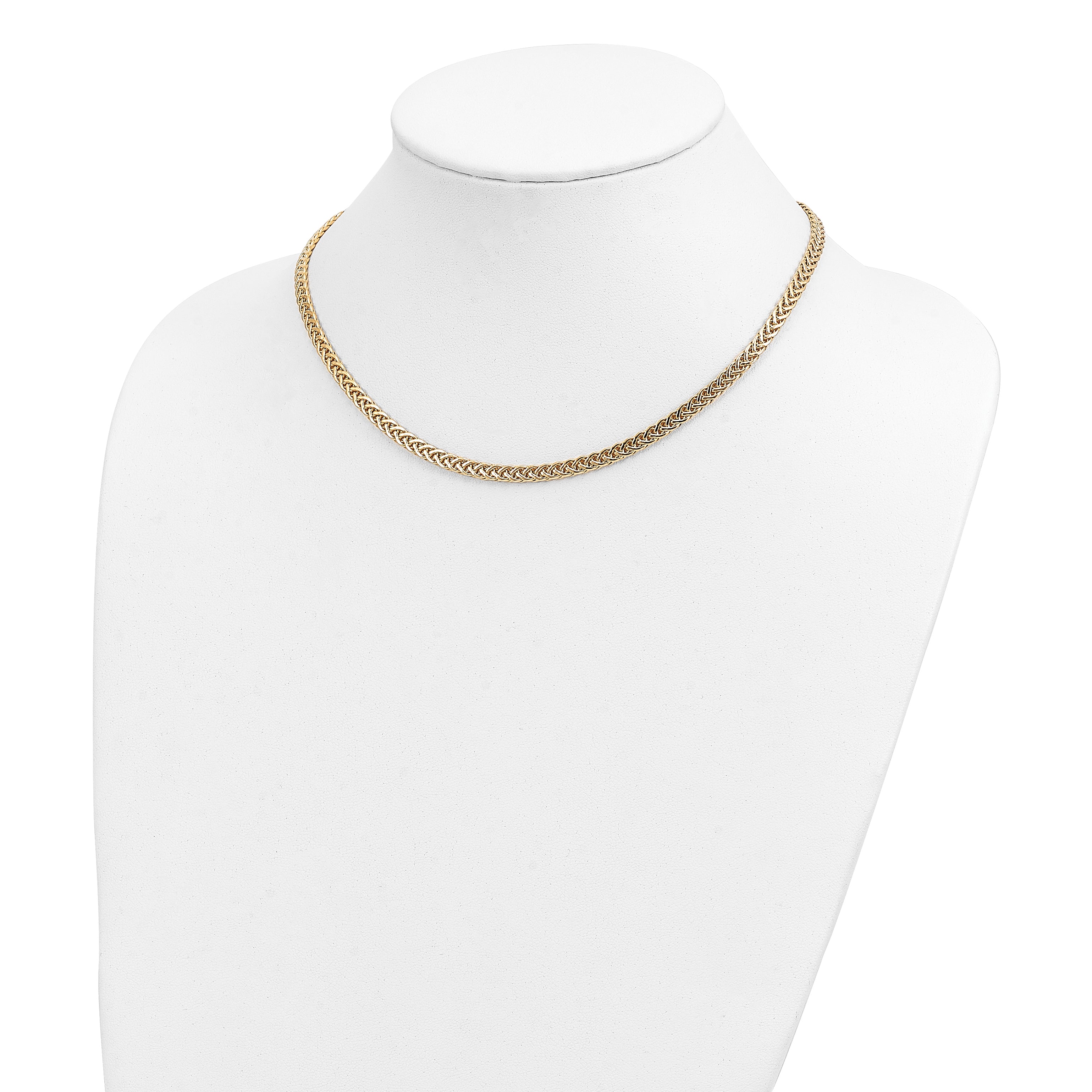 14K Yellow Gold Polished Fancy Link Necklace Unisex 17 Inch