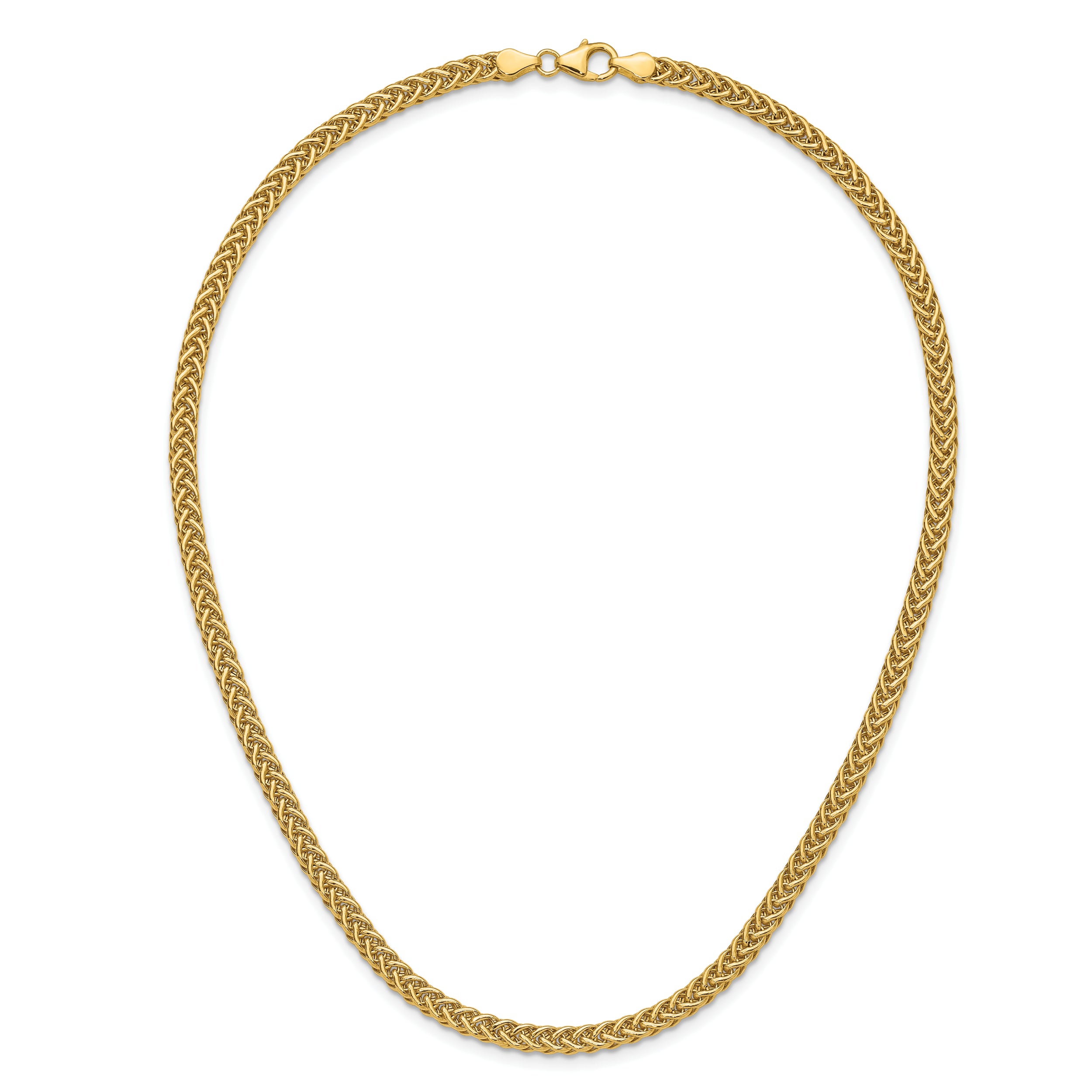 14K Yellow Gold Polished Fancy Link Necklace Unisex 17 Inch
