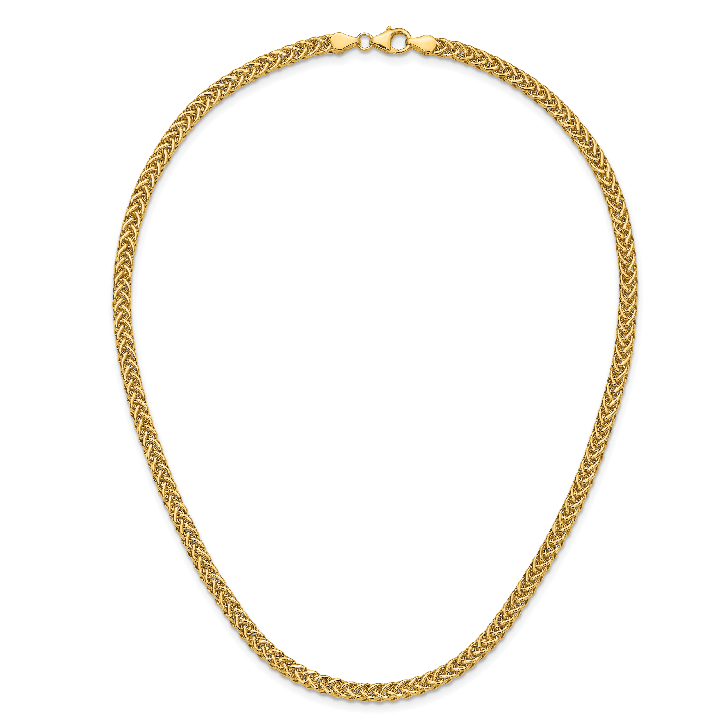 14K Yellow Gold Polished Fancy Link Necklace Unisex 17 Inch