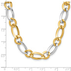 14K Two-Tone Polished Open Link Necklace with Fancy Lobster Clasp