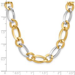 14K Two-Tone Polished Open Link Necklace with Fancy Lobster Clasp