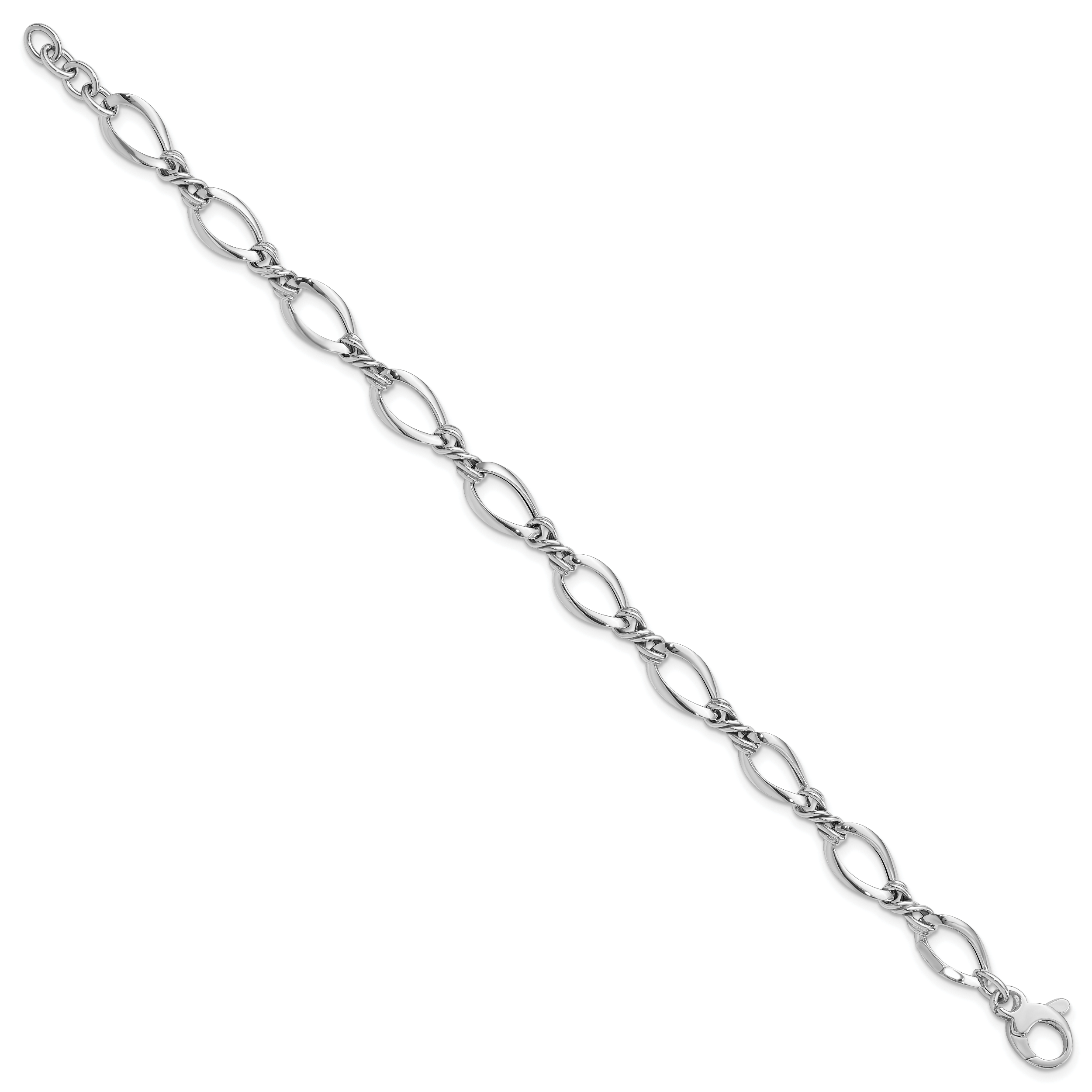14k White Gold Fancy Link 7.5in Bracelet Secondary image
