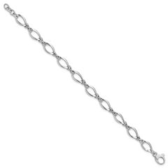 14k White Gold Fancy Link 7.5in Bracelet