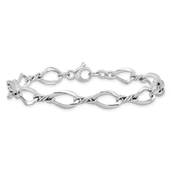 14k White Gold Fancy Link 7.5in Bracelet