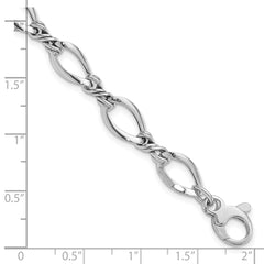 14k White Gold Fancy Link 7.5in Bracelet