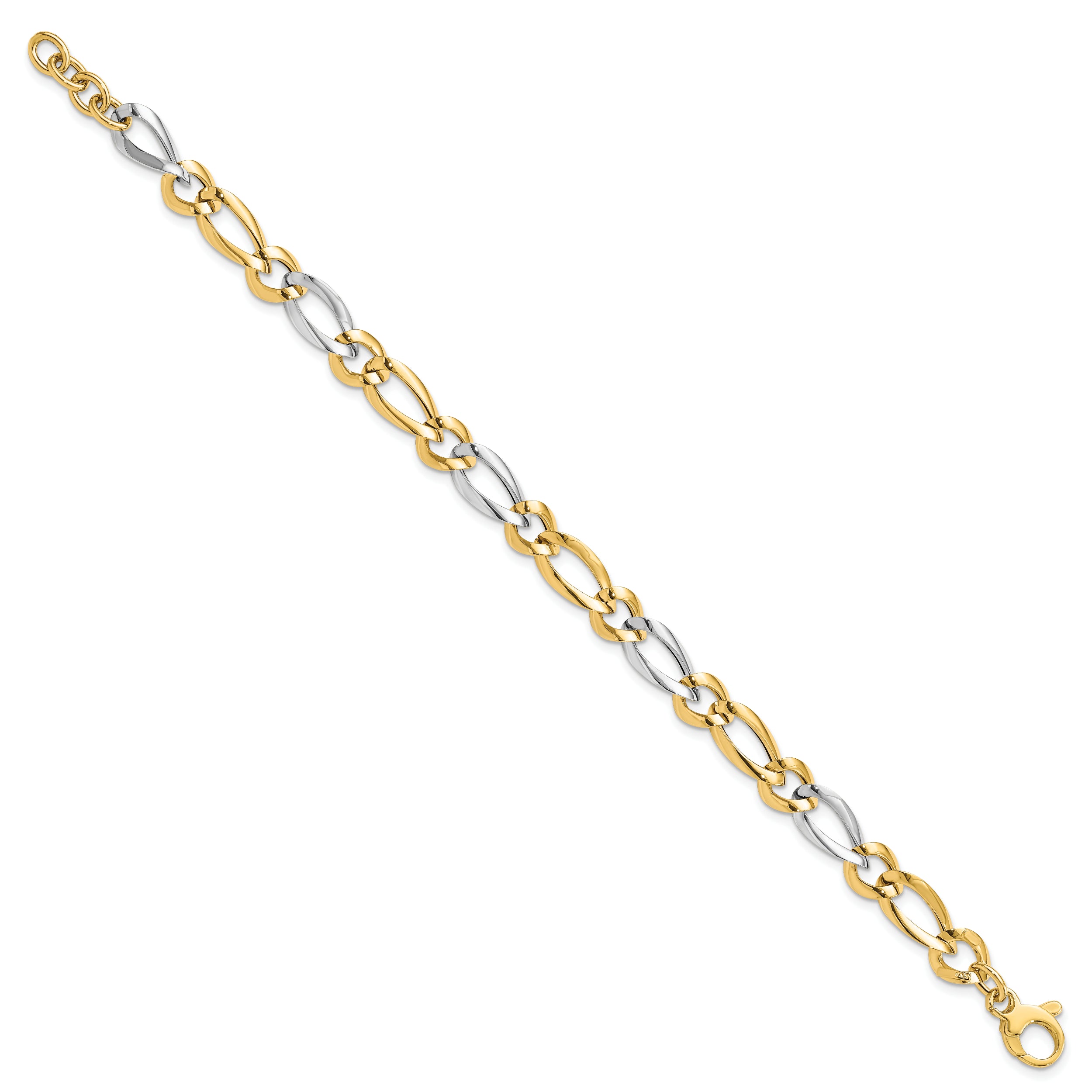 14k Two-Tone Polished Bracelet