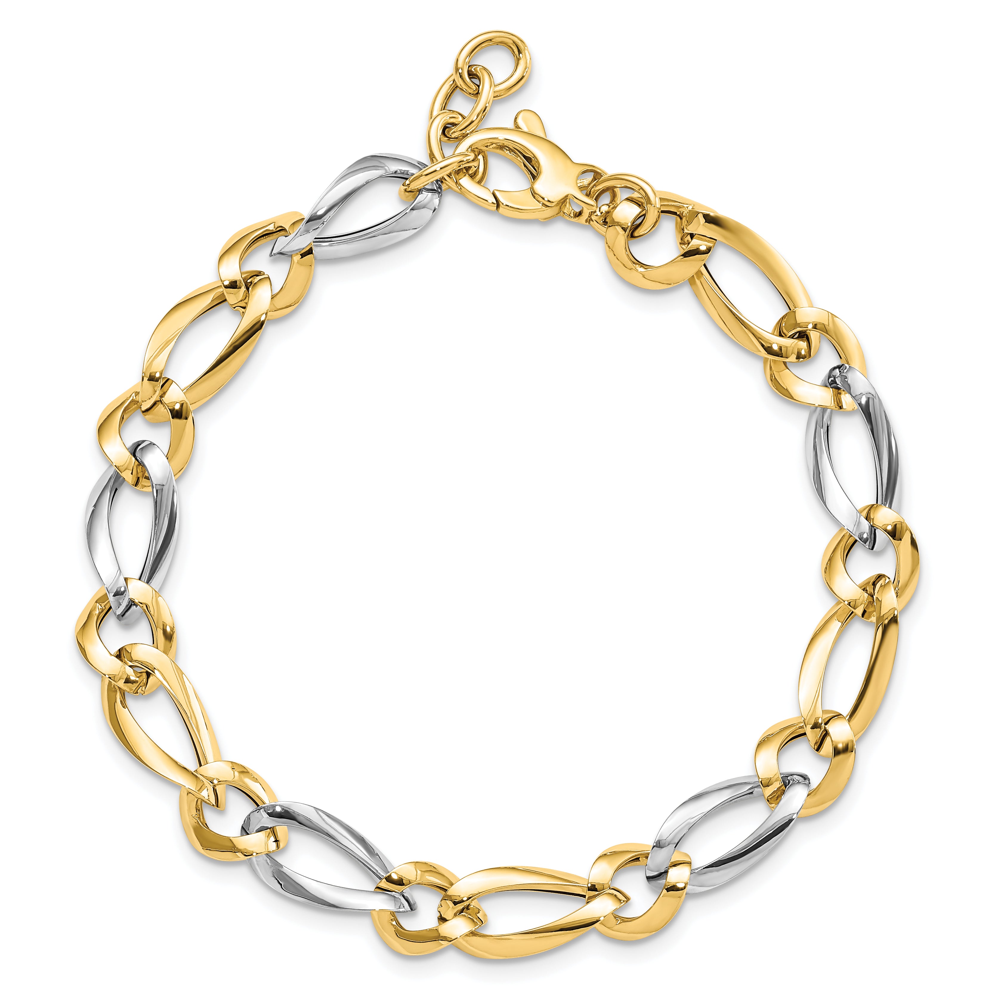 14k Two-Tone Polished Bracelet