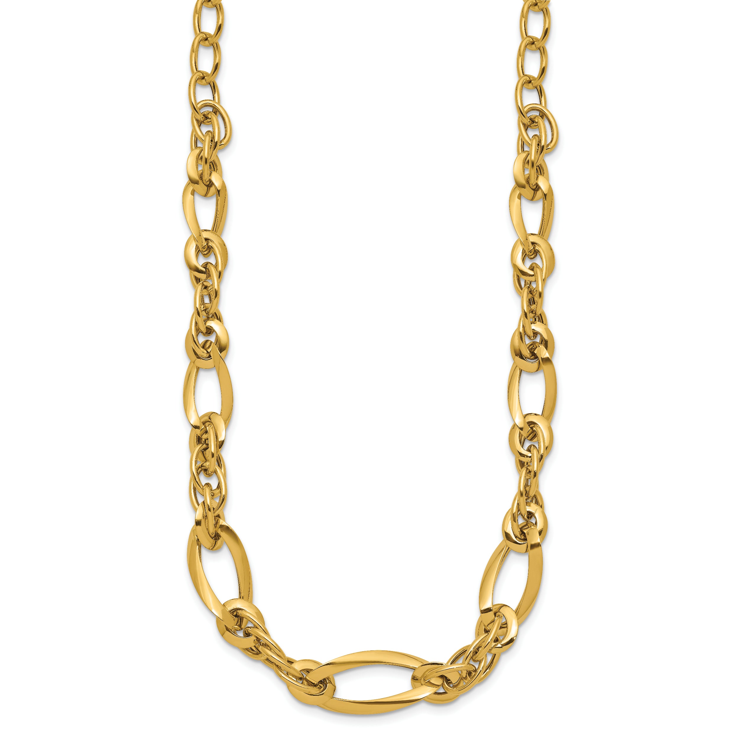Sophia Jewelers 14K Gold Polished Fancy Link 18in Women's Necklace