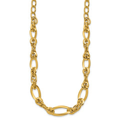 Sophia Jewelers 14K Gold Polished Fancy Link 18in Women's Necklace
