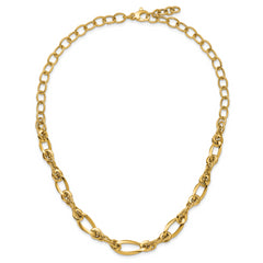 Sophia Jewelers 14K Gold Polished Fancy Link 18in Women's Necklace