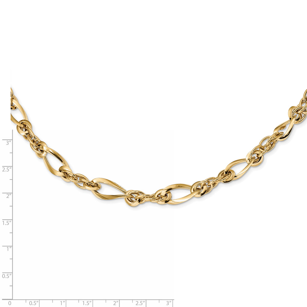 Sophia Jewelers 14K Gold Polished Fancy Link 18in Women's Necklace
