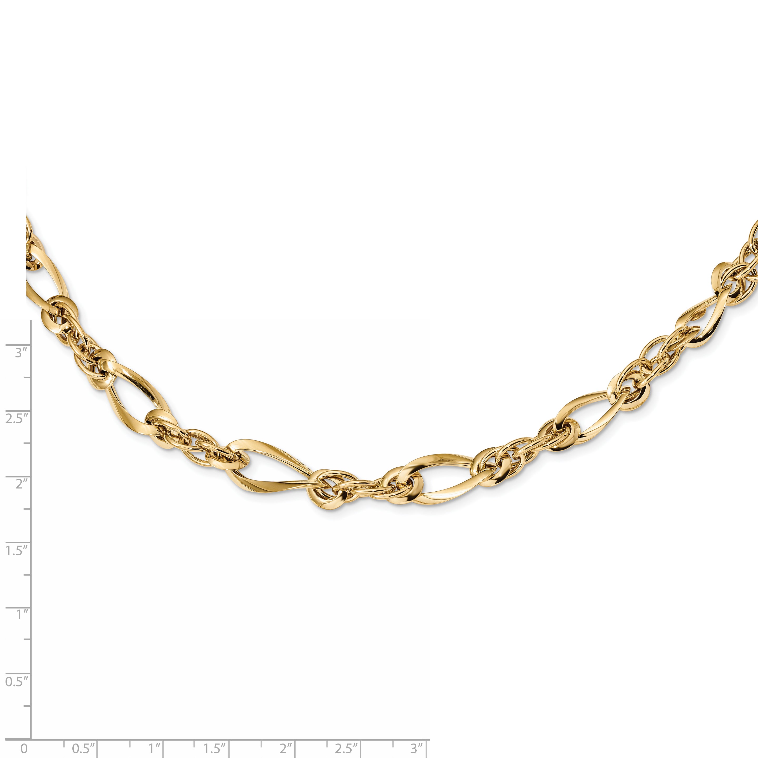 Sophia Jewelers 14K Gold Polished Fancy Link 18in Women's Necklace