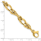 14k Polished Fancy Link 7in Bracelet