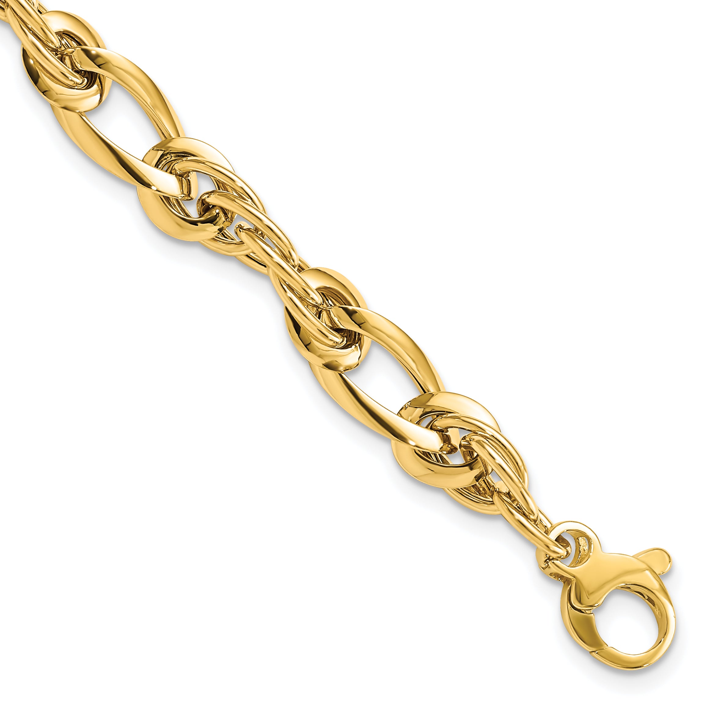 14k Polished Fancy Link 7in Bracelet Main image