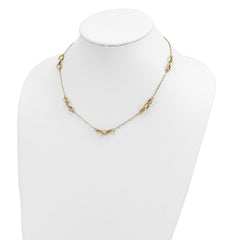 14K Yellow Gold Women's Fancy Necklace with Polished Open Link Design