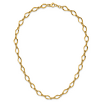 14K Gold Fancy Link Necklace with Polished Twisted Design