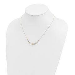 14K Two-Tone Gold Diamond-Cut Beaded Necklace with Polished Finish - 18