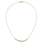 14K Two-Tone Gold Diamond-Cut Beaded Necklace with Polished Finish