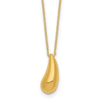 14k Polished Puffed Teardrop 18in Necklace