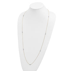 Sophia Jewelers 14K Two-Tone Polished Textured Circles Necklace 36